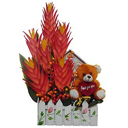 Fall in Love Artificial Flower Basket