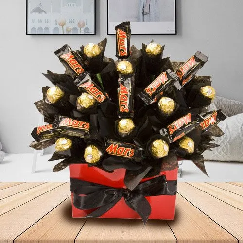 Remarkable Bouquet of Mars and Ferrero Rocher Chocolate