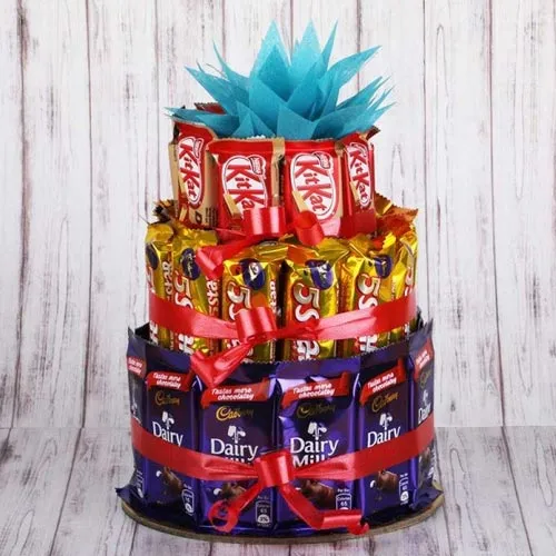 Delectable 3 Tier Chocolates Arrangement