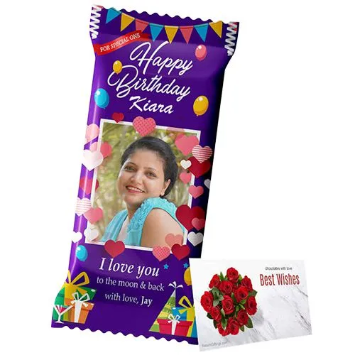 B-day Special Personalized Cadbury Dairy Milk Bar with Card