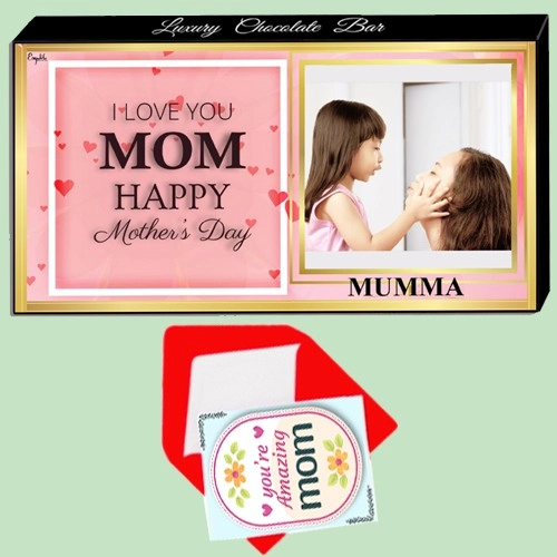 Splendid Mothers Day Chocolate Bar in Personalized Wrapping