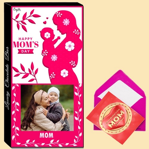 Beautifully Printed Moms Day Special Photo Chocolate