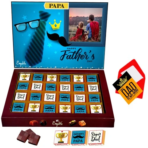 Sumptuous Personalized Fathers Day Chocolate Gift from Daughter to Dad