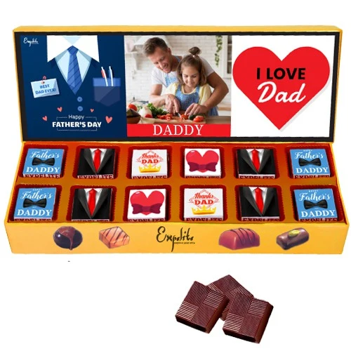 Luxury Personalized Fathers Day 12pcs Chocolate Gift for Dad