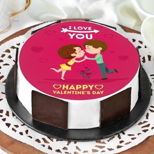 Finest V-day Special Photo Cake in Vanilla Flavor