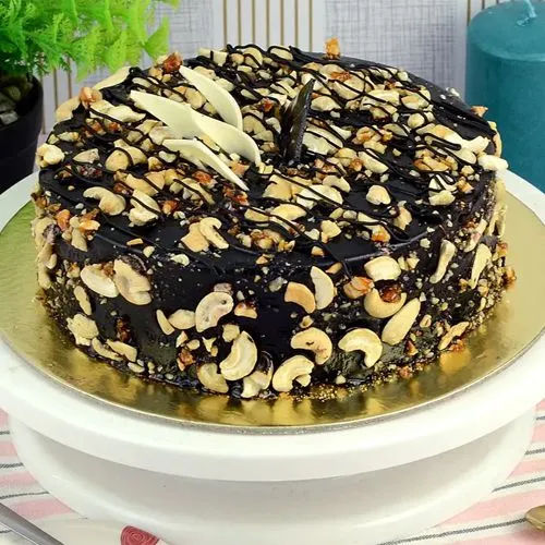 Ecstatic Rounded Chocolate Fruit N Nut Cake