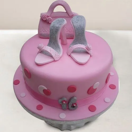 Classic High Heels Design Strawberry Cake