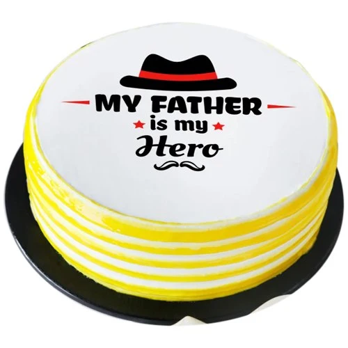 My Dad is My Hero Eggless Fathers Day Cake
