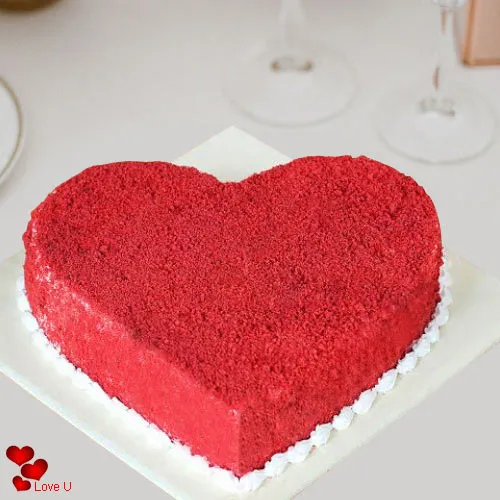 Tasty Heart Shape Red Velvet Cake