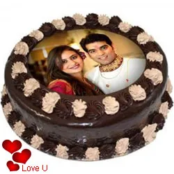 Toothsome Lovers Choice Chocolate Photo Cake