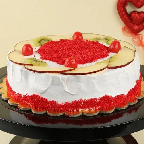 Tasty Red Velvety n Fruity Delight Cake