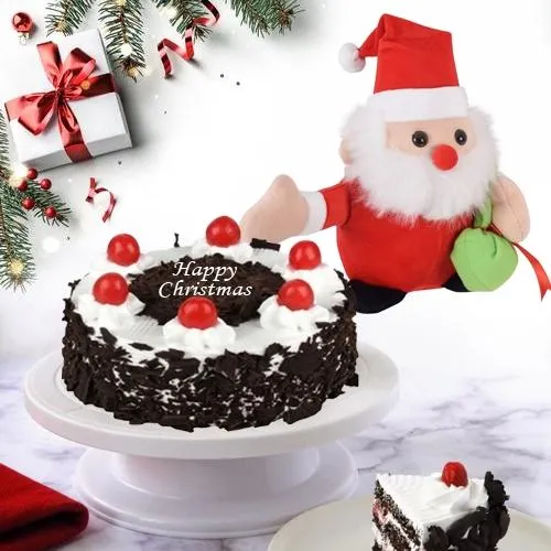Tempting #XMas Pack of Black Forest Cake with Santa