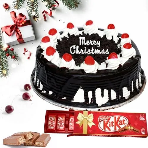 Tasty Black Forest Cake N Kitkat Chocolate Gift Pack