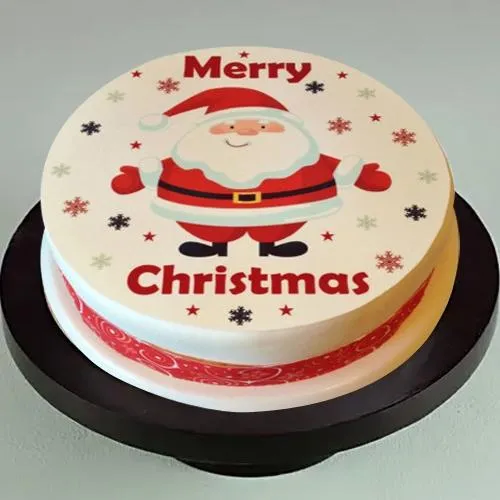 Indulgent Santa Claus Merry Christmas Photo Cake	