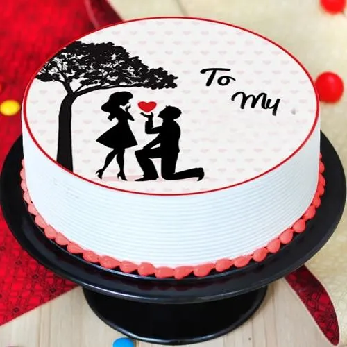 Tempting Personalized Vanilla Photo Cake for Propose Day