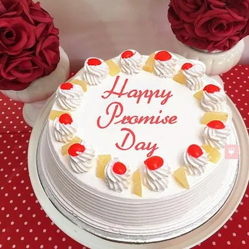 Pleasant Promise Day Special Pineapple Flavor Cake
