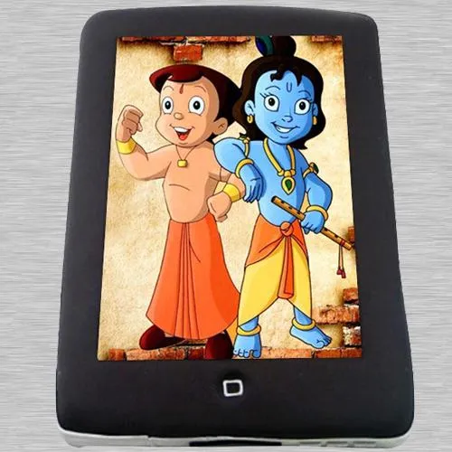 Delicious Krishna-N-Chota Bheem Photo Cake for Kids