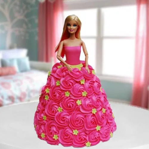 Lavish Kids Party Special Pink Barbie Cake