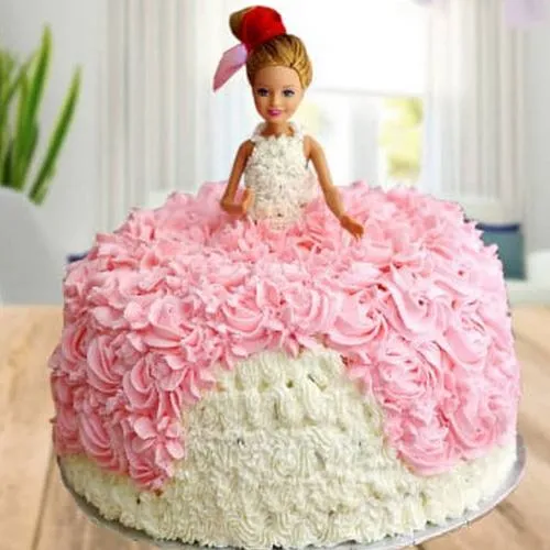 Zesty White Forest Barbie Cake for Birthday