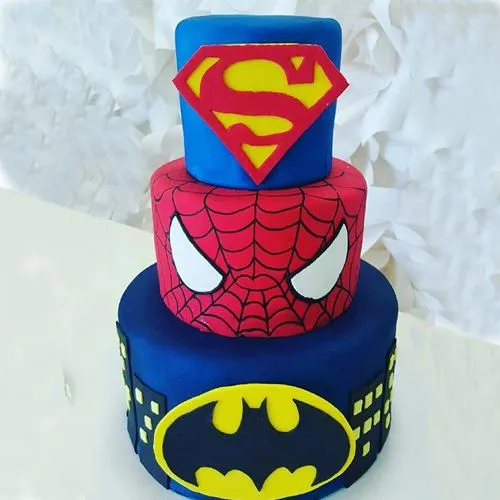 Garnished 3 Tier Super Hero Cake for Little One