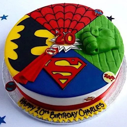 Designer Super Hero Egg-less Cake for Birthday