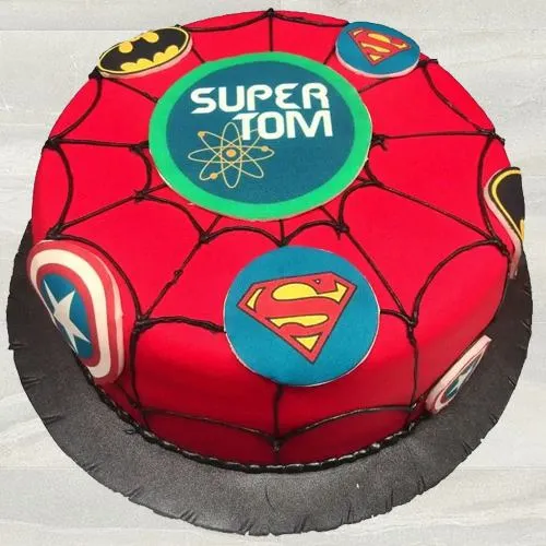 Exquisite Super Hero Fondant Cake for Birthday