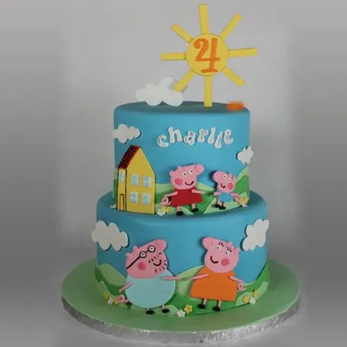 Irresistible Two Tier Peppa Pig Cake for Kids