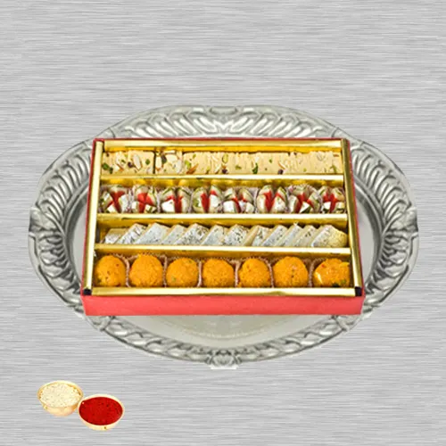 Haldirams Assorted Sweets N Thali with Roli Tilak and Chawal