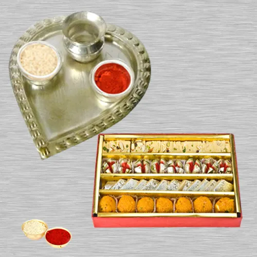 Haldiram Assorted Sweets N Thali with Roli Tilak and Chawal