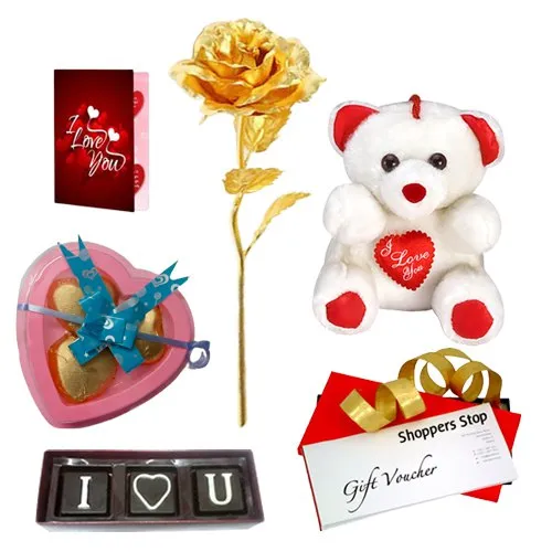 Classic Gift Hamper of Shoppers Stop Gift Voucher  N  Love Chocolates  N  Accessories