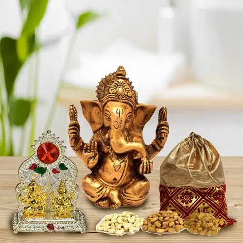 Deliver Dry Fruits Potli with Mandap and Vighnesh Ganesh Murti