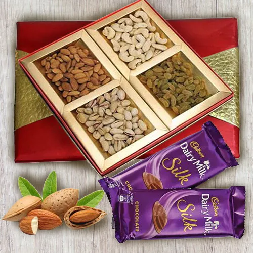 Deliver Mixed Dry Fruits N Cadbury Dairy Milk Silk