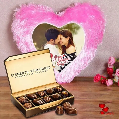 Magical Personalized Heart Shape Cushion with ITC Premium Chocolates