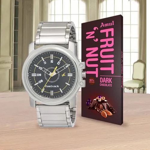 Mens Watch N Amul Chocolate
