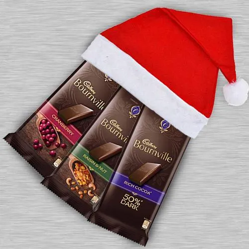 Yummy Cadbury Bournville Chocolate in Santa Clause Cap