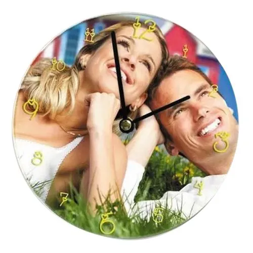 Attractive Personalized Photo Glass Round Wall Clock