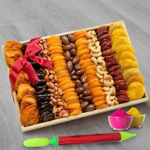 Marvelous Dry Fruits n Nuts Gift Tray for Holi