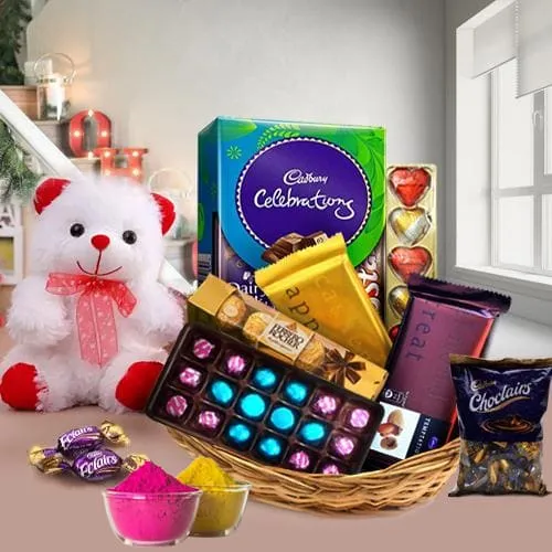 Luscious Chocos Gift Basket for Holi