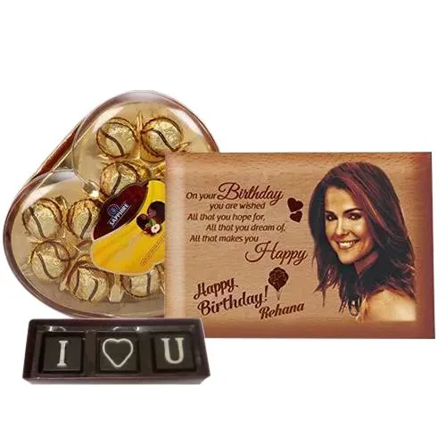 Wonderful Personalized MD Love Frame with Chocolates Combo