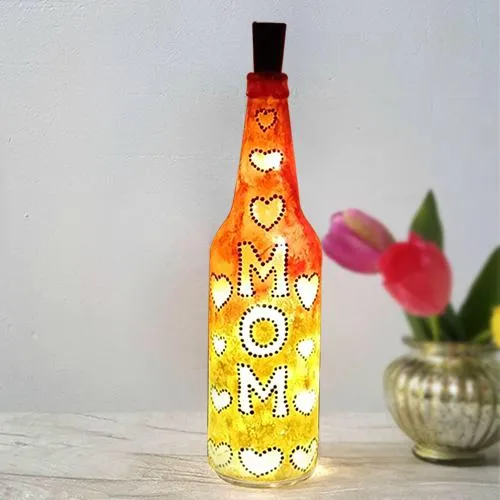 Carefully Handcrafted LED Lighting Bottle Lamp for Best Mom