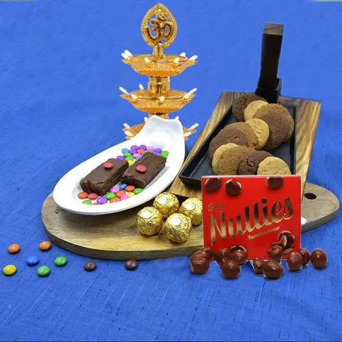 Joyful Choco Delight Diwali Hamper with LED Tower Lamp