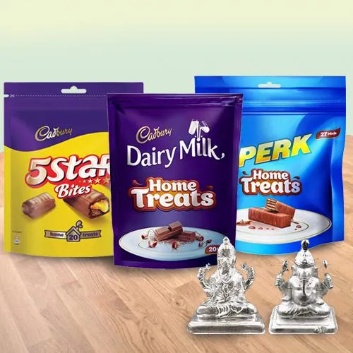 Delectable Cadbury Family Treat with Ganesh Laxmi Idol