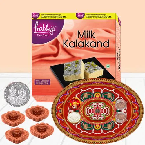 Decorative Mud Diya with Haldirams Sweets