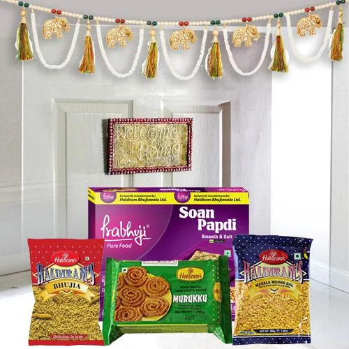 Decorative Bandhanwar N Haldiram Delights for Diwali