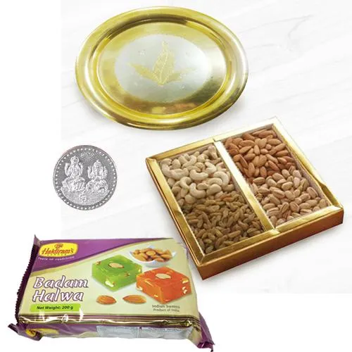 Zesty Dry Fruits Mix with Puja Thali N Haldiram Karachi Halwa