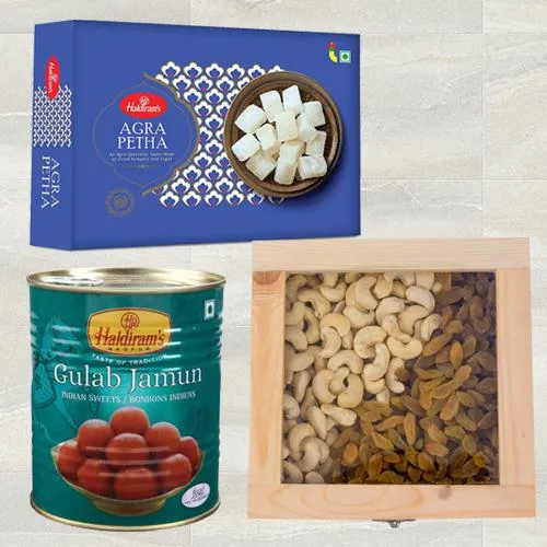 Yummy Gift of Haldiram Sweets with Dry Fruits