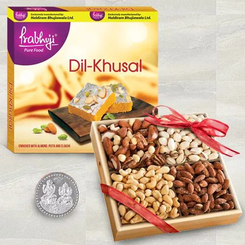 Crafty Dry Fruits n Haldiram Sweets Combo, Free Coin