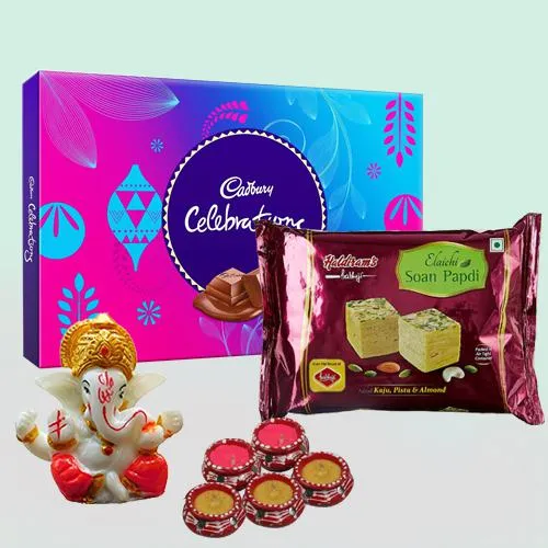 Delectable Cadbury Celebration with Haldiram Soan Papdi n Ganesha Idol