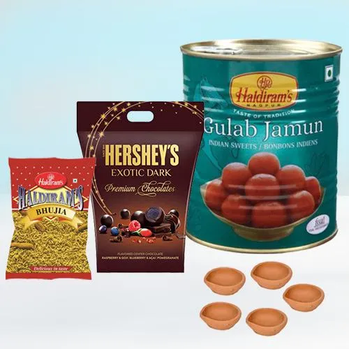 Yumnmy Hersheys Dark Chocolates with Haldiram Sweets n Snacks