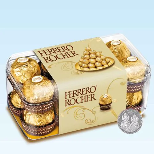 Joyful Diwali Gift of  Ferrero Rocher Chocolates Box n Free Coin